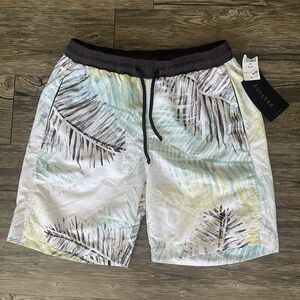 Vestige Tripical Tree Graphic Lined Swim Trunks Board Shorts Men Small NWT
